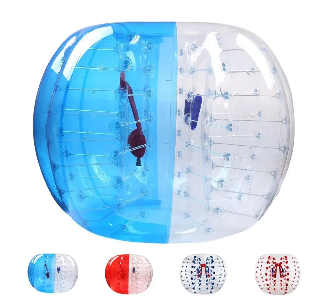 1,2 м, 1,5 м, 1,7 м, человеческий надувной футбольный мяч с пузырьками, надувной шар с бампером, надувной мяч с зорбом, мяч с пузырьками для футбола - Цвет: 1.7M Blue Clear