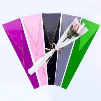 

100pcs Single rose flowers packaging bag translucent plastic small bags pouch flower store package