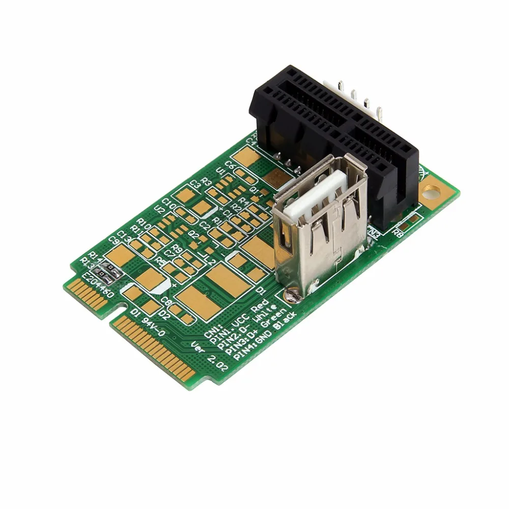20 шт./лот KEFU Mini PCI E к Express 1X Удлинительный шнур адаптер карта с USB