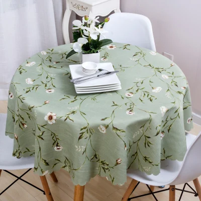  Large garden tablecloth cotton and linen European round tablecloth American country round table clo