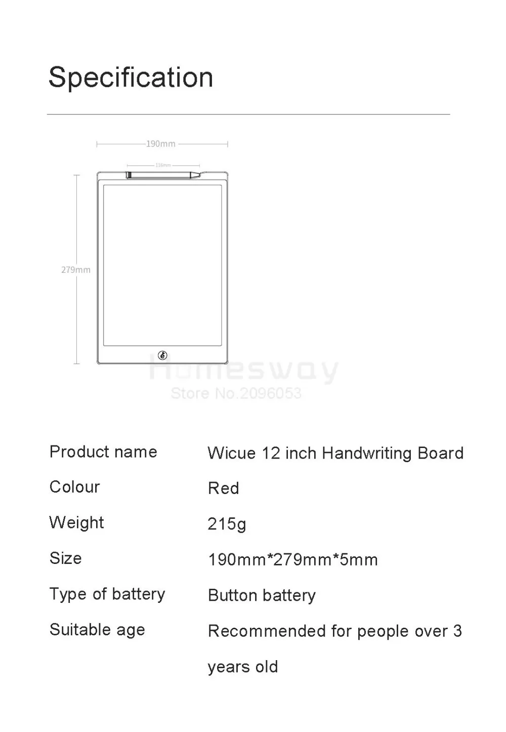 Xiaomi Mijia Youpin Wicue lcd почерк доска для письма планшет 12 дюймов без подсветки 5-й мягкий экран технология образовательный инструмент