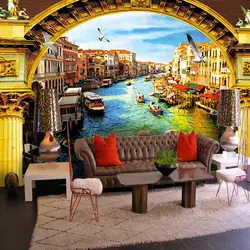 [Самоклеющиеся] 3D Венеция-город на воде пейзаж картина маслом 77 настенная бумага настенная печать наклейка настенные фрески