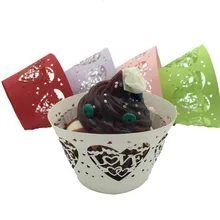 100 шт Любовь Форма выдалбливают бумага для выпечки обертка для кексов украшения на свадьбу на день рождения украшения оптом 8zSH179