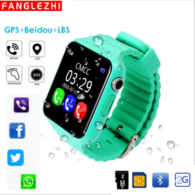 

New V7K Child Positioning Phone Smart Watch Deep Waterproof GPS + LBS Global Positioning Touch Screen Camera Watch