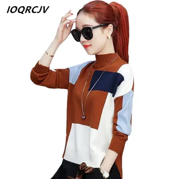 

IOQRCJV 2018 Autumn Winter Women Sweater High Elastic Soft Solid Turtleneck Sweater Slim Tight Bottoming Knitted Pullovers S179