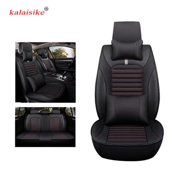 

kalaisike leather plus Flax universal car seat covers for SEAT exeo IBL Ateca LEON Toledo arona auto styling car accessories