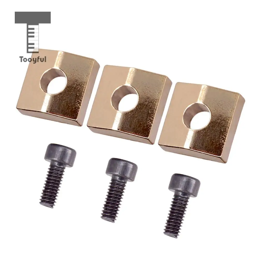 Tooyful 3pcs Guitar Locking Nut Clamp&Screws for Tremolo Bridge Parts