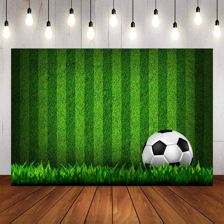 

Photography Background Field Grass Soccer Party Backdrop Boy Baby Happy Birthday Party Decor Photocall Backdrop Photo Studio