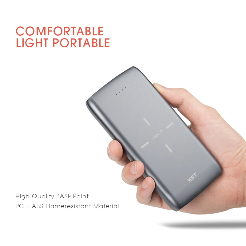 WST 10000mAh Wireless Power Bank Universal Portable Dual USB Input/Output High Capacity Phone Charger for iPhone, iPad, Galaxy WST 10000mAh Wireless Power Bank Universal Portable Dual USB Input/Output High Capacity Phone Charger for iPhone, iPad, Galaxy