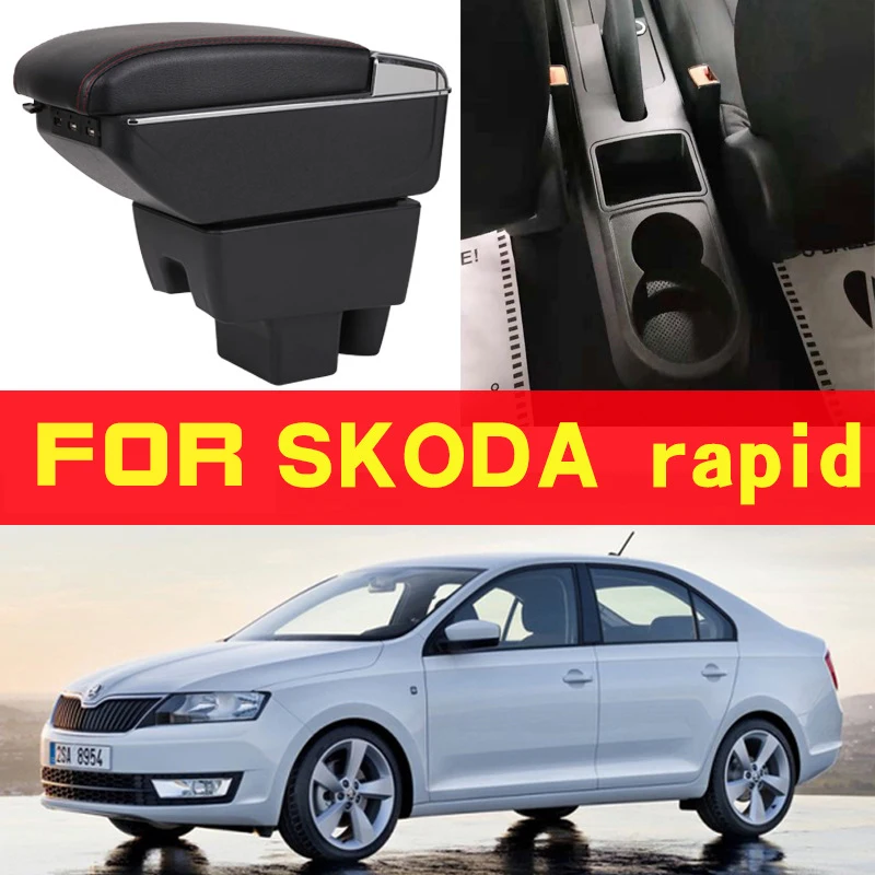 

Leather Car Armrest For skoda Arm Rest Rotatable saga