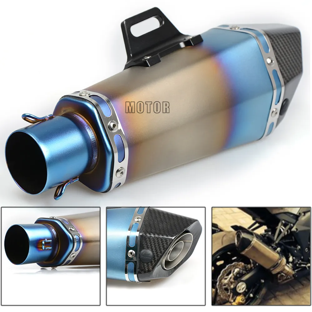 

51MM Universal Motorcycle Exhaust Pipe Motor Muffler Escape Pipe tail Stainless Steel For Yamaha MT09 MT07 MT03 MT01 MT 25 03 08