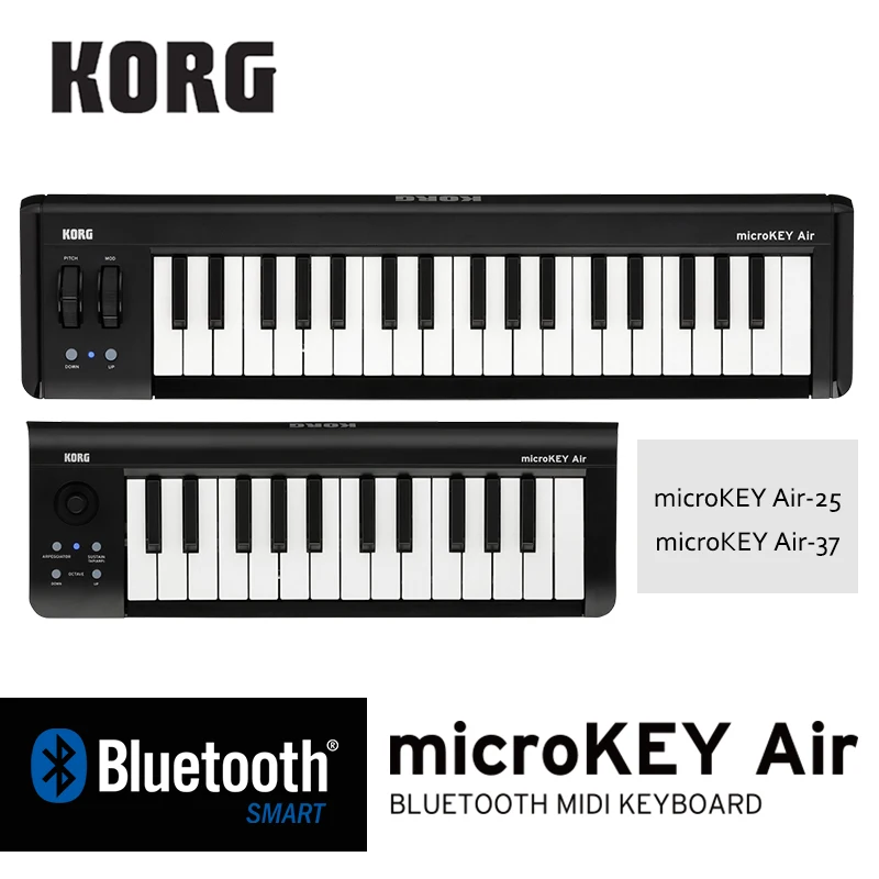 Korg MicroKEY воздуха 25/MicroKEY 37 клавиша Bluetooth и USB MIDI контроллер беспроводное подключение