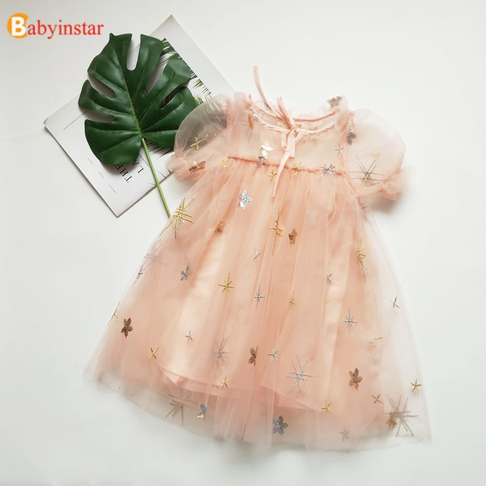 Babyinstar/платье принцессы для девочек эксклюзивное кружевное платье с вышивкой
