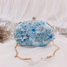 Новинка, женская сумочка с бриллиантами и жемчугом, роскошная элегантная сумочка с цветами из кристаллов, вечерняя сумочка, клатч для невесты на свадьбу, сумочка MN1378