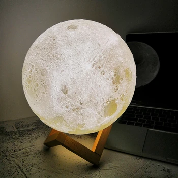 

Rechargeable Moon lamp Moon Light 3D Print LED Night Lampe Bedside Children's Night Light Desk Decor Novelty Gift Drop shipping