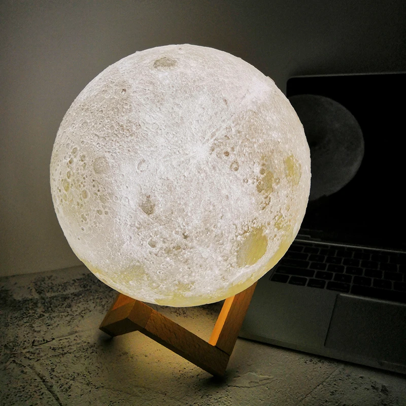  Rechargeable Moon lamp Moon Light 3D Print LED Night Lampe Bedside Children's Night Light Desk Deco