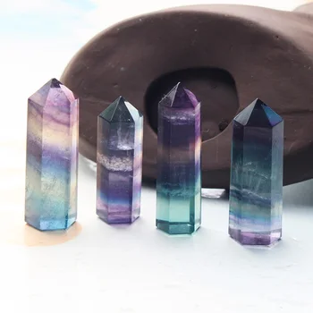 

4pcs natural rainbow stone wand crystal dots to heal Christmas gifts