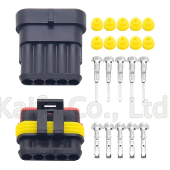 

5 sets kit 5 Pin way AMP 1.5 5P DJ7051-1.5-11/21 Connectors male and female Plug, Automotive waterproof Xenon lamp for car