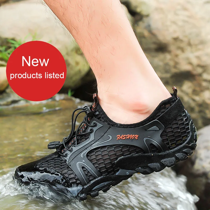 

2019 Summer Breathable Men Hiking Shoes Mesh Outdoor Men Sneakers Climbing Shoes Men Sport Shoes Quick-dry Water Shoes Sandals