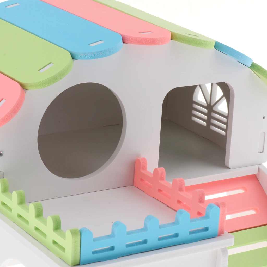 Small Pet Hideout Home Double Layers Hamster Villa House Cage Play Toy