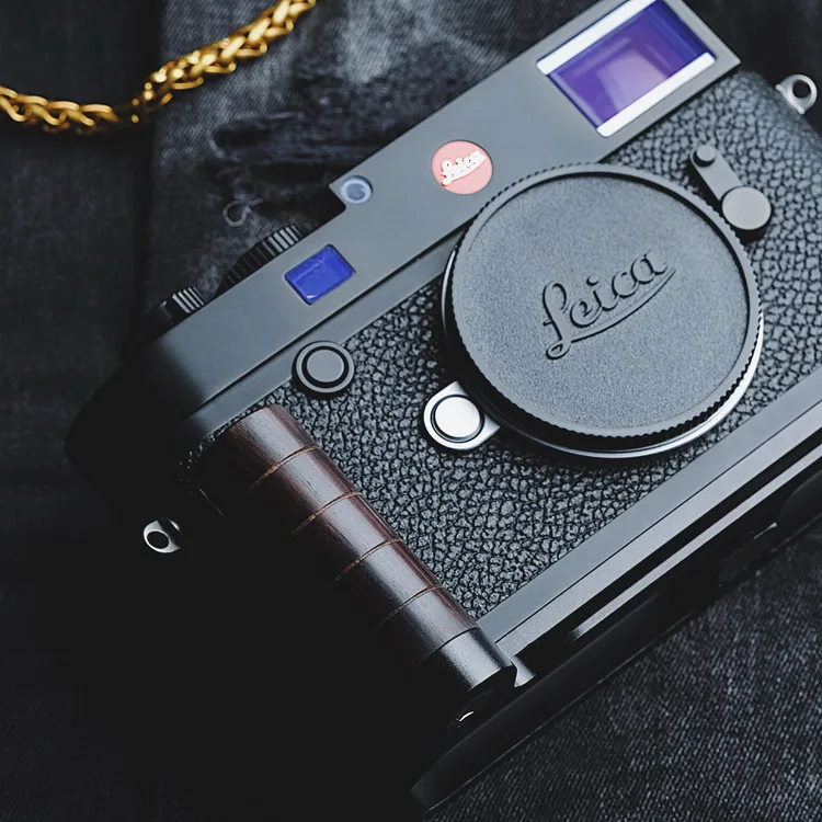 Wooden Wood Circular Hand Grip Aluminum Base Bracket Quick Release L Plate fit for Leica M10 Series