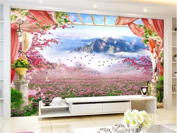 

3d room wallpaper custom photo non-woven mural Lavender flower in the mountains decoration painting 3d wall murals wallpaper