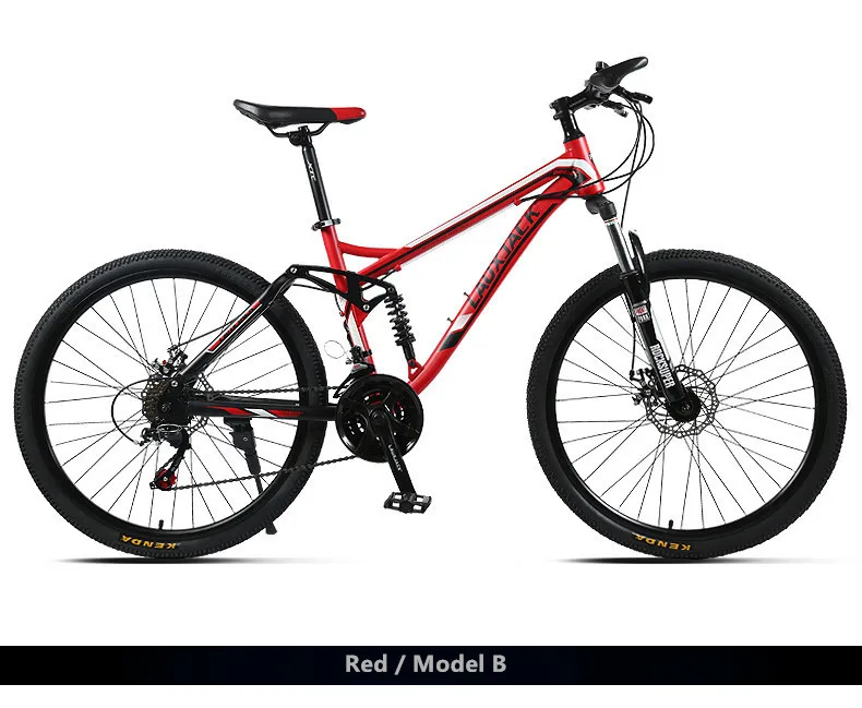 Top New Brand Mountain Bicycle Carbon Steel Soft Tail Frame Dual Disc Brake 27 Speed Suspension Front Fork Bike Downhill Bicicleta 11