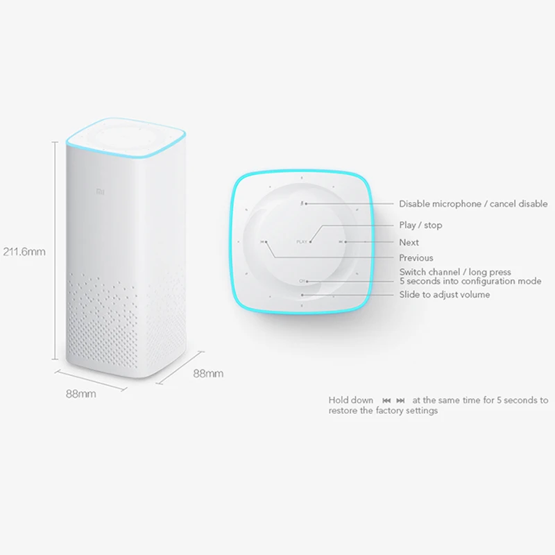 xiaomi Original AI Speaker WiFi Bluetooth Built-In Audio Content Voice Control Listen & Answer Stor