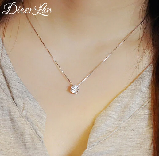 

Free Shipping 925 Sterling Silver Jewelry Zircon Claw Maxi Necklace Necklaces & Pendants For Women D206