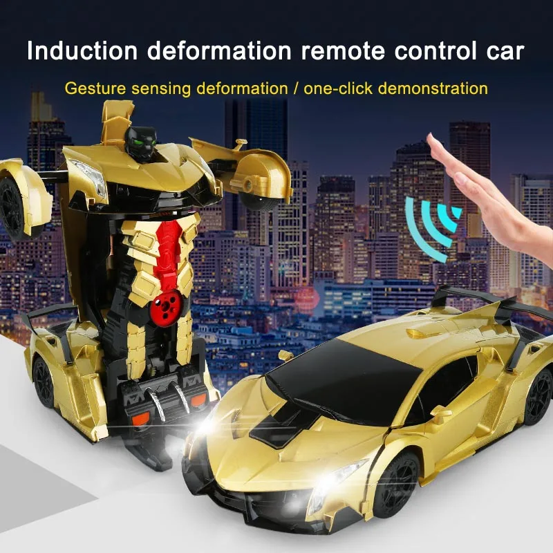 

1: 12 Sensor Induction RC Transformation Car Robot Model Action Figure Kids Toy Gifts S7JN