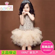 Girl Princess Lace Dress Summer 2019 Children's Dress New Sleeveless Mesh Tent Dress Child Birthday Dress disney frozen girl dress spring summer super western air love queen princess dress summer child aisha dress