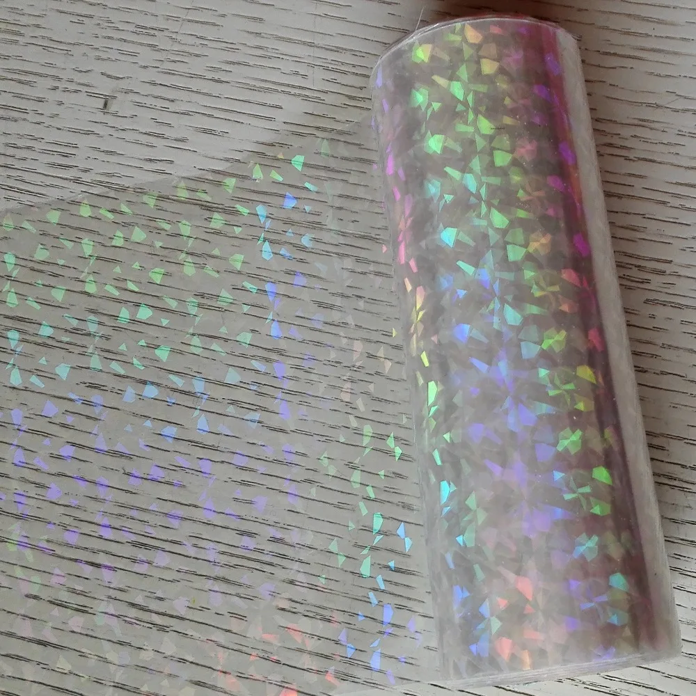 Lámina holográfica papel transparente vidrio roto estampado en caliente Prensa en papel o plástico - 1