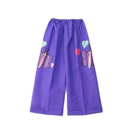 Детские короткие непромокаемые штаны с героями мультфильмов водонепроницаемые походные гетры для альпинизма на открытом воздухе велосипедные походные гетры для детей от 3 до 10 лет - Цвет: Purple butterfly
