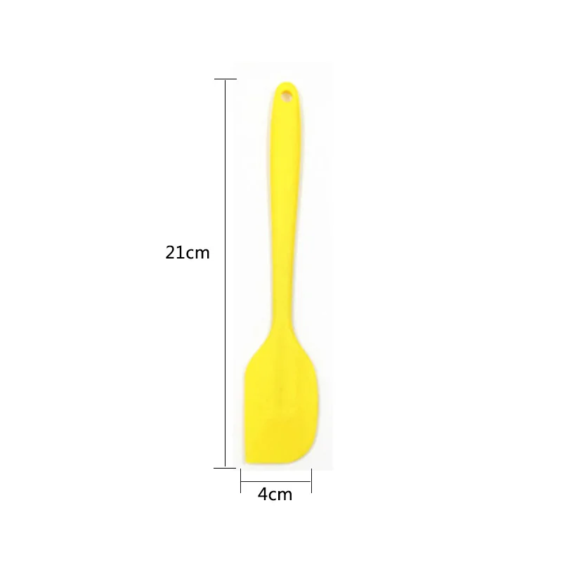 Пищевая антипригарная силиконовая лопатка для приготовления масла, набор для печенья, кондитерских изделий, скребок для выпечки торта, силиконовая лопатка - Цвет: Цвет: желтый