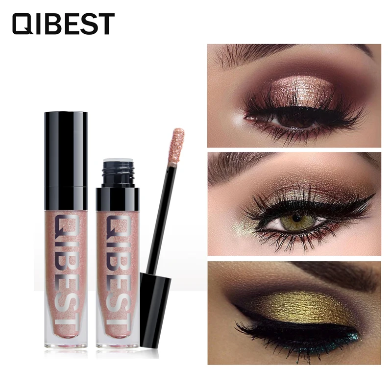 

Qibest Professional Shiny Eye Liner Pen Cosmetics for Women Silver Rose Gold Color Liquid Glitter Eyeliner Makeup Beauty Tools