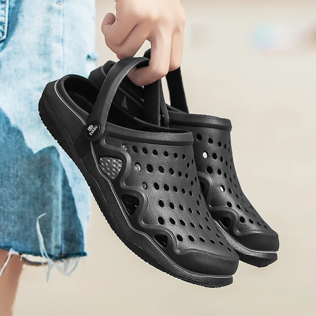 2019 New Arrival Men's Clogs Summer Shoes Men Slippers Breathable Non-slip Mules Male Garden Shoes Casual Beach Sandals 5