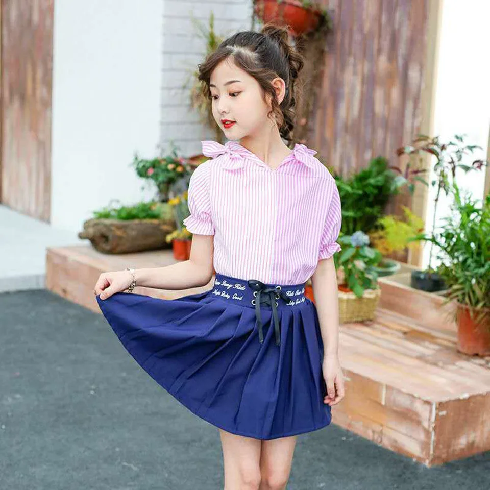 

Girls Clothing Sets New Baby Girl Outfits T shirt+ Short Dress 2PCS Baby Girl Summer Clothes Beautiful Kids Girl Clothes Suits