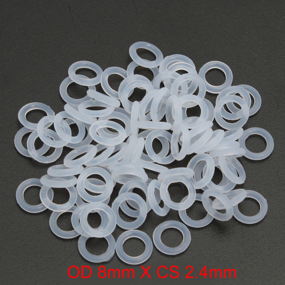 

OD 8mm x CS 2.4mm silicone rubber oring gaskets o-ring set rubber o rings