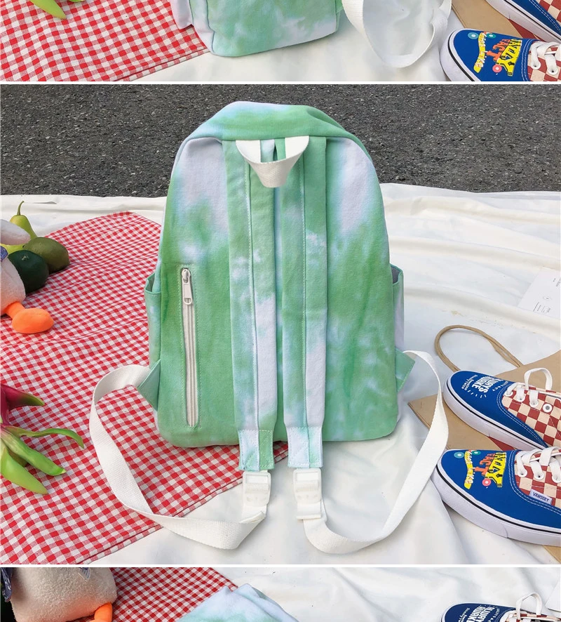 Dcimor tie tingido lona mochila feminina de