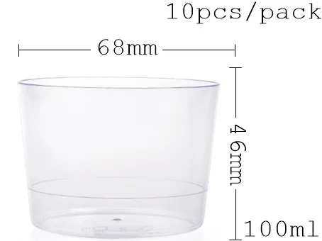 Продвижение-вечерние свадебные принадлежности, одноразовая пластиковая посуда, 45*45 мм/50 мл прозрачная мини квадратная чашка для десертов, 10/упаковка - Цвет: Бежевый