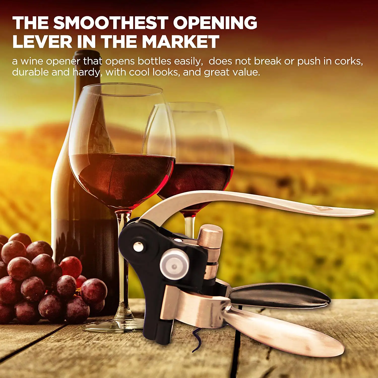 Corkscrew Wine Opener With Foil Cutter And Replacement Corkscrew Spiral