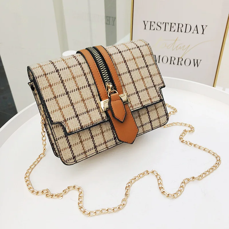Korean edition fashion lattice beach bag handbags women luxury handbag women bag designer