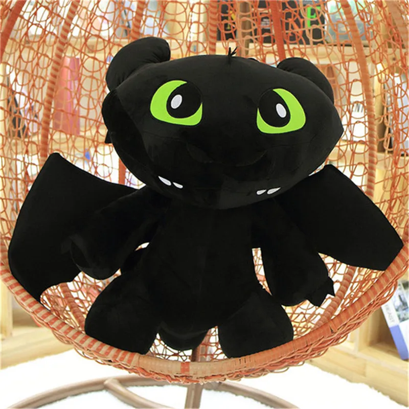 2019 New Movie Cartoon How to Train Your Dragon 3 Figures Night Fury Toothless Light Fury White Dragon Plush Toys Dolls 304050cm (3)