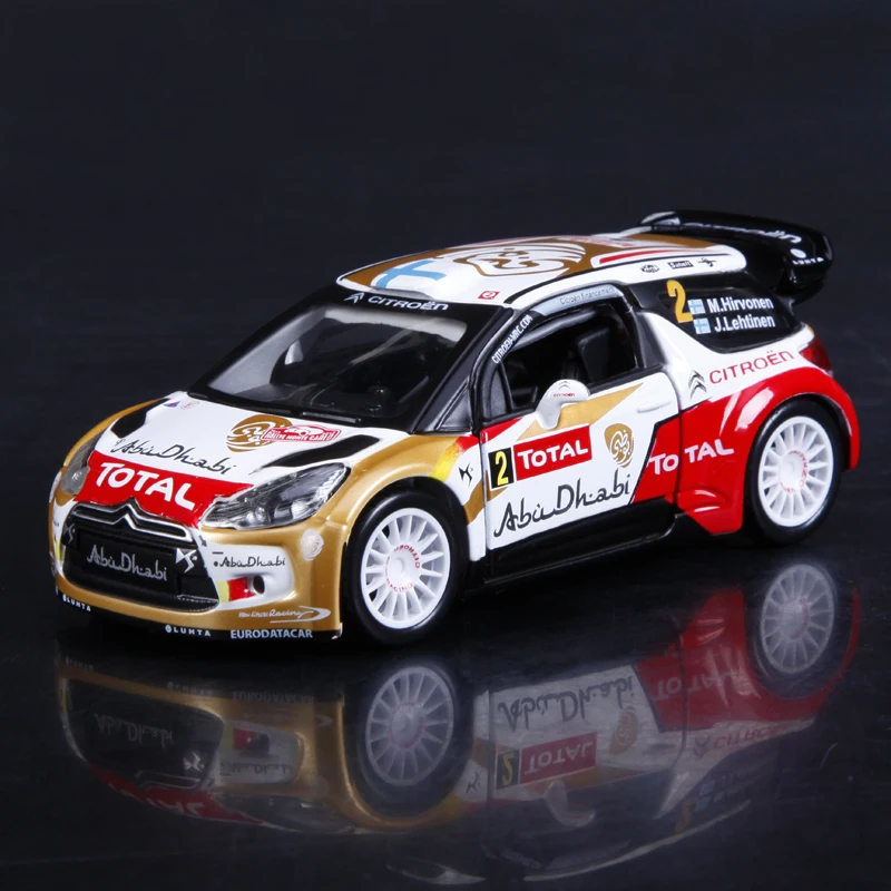 Литая модель автомобиля BBURAGO WRC 2013 DS3 Loeb hirvнен 1:32 металлическая гоночная машина