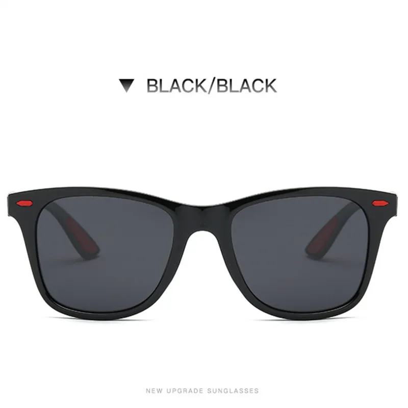 Длинные поляризационные солнцезащитные очки для мужчин и женщин в классическом ретро стиле с заклепками, светлее, квадратная оправа, защита от ультрафиолета - Цвет линз: Black Black