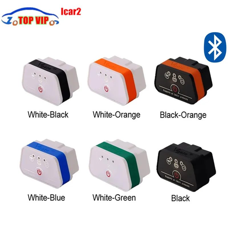 

50pcs/lot Work on Android torque Vgate iCar2 bluetooth obd2 scanner tool icar 2 code reader super mini elm327 vgate scan by DHL