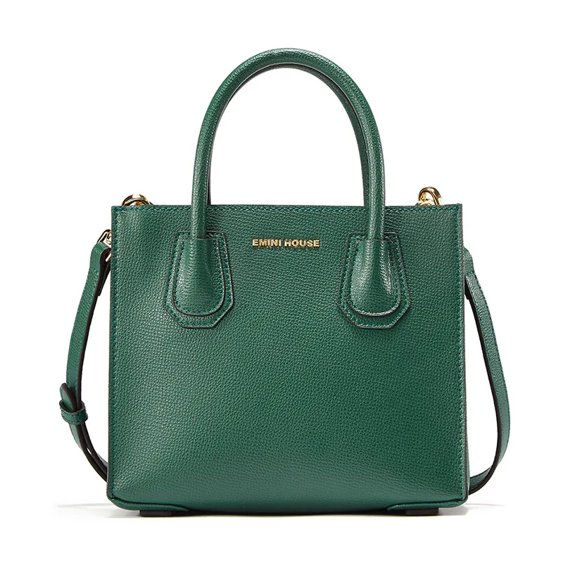 EMINI HOUSE сумка-тоут из спилка, роскошные кожаные сумки, женские сумки, дизайнерские сумки через плечо для женщин, сумки через плечо, женские сумки - Цвет: Forest Green