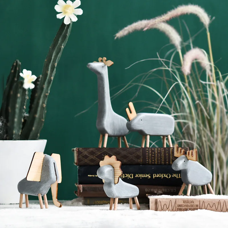 New resin small animal ornaments home desktop decoration creative decorative props