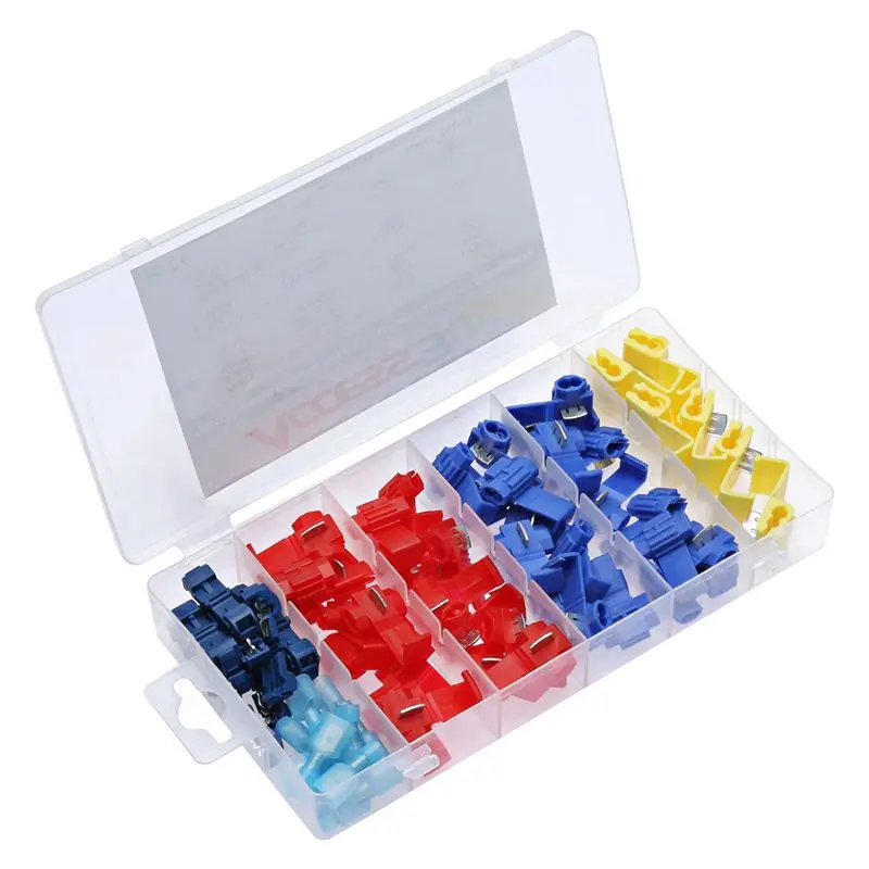 70pcs T-Tap Wire Connector and Quick Splice Nylon Fully Insulated Spade Electrical Terminal Assortment Kit | Обустройство дома