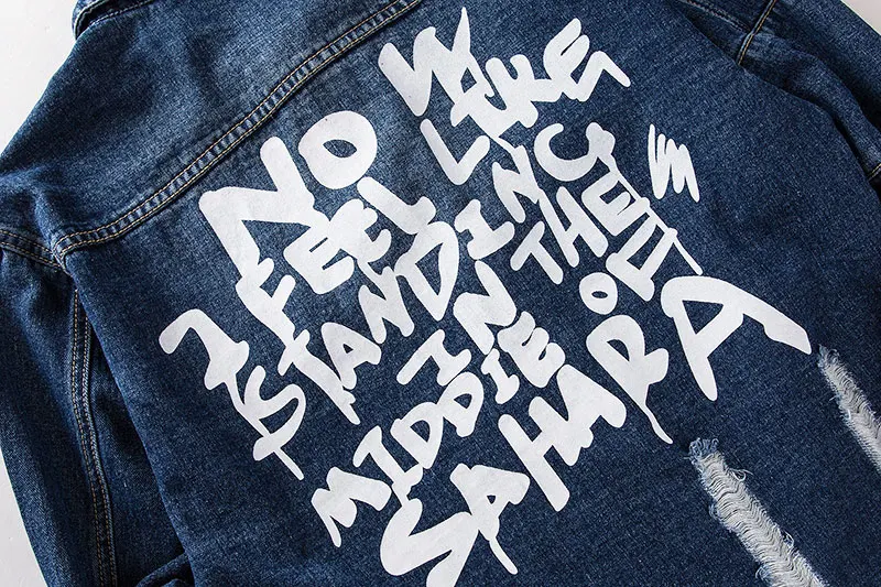 Distressed Ripped Denim Jacket 13